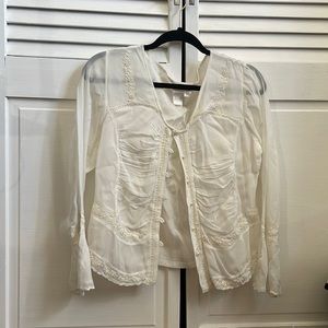 White laced sheer blouse.